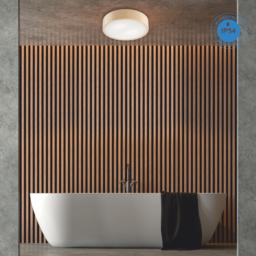 Φωτιστικό οροφής μπάνιου NATURAL 3xE27/15W/230V IP54 πεύκο ø 37 cm