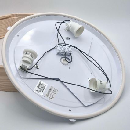 Φωτιστικό οροφής μπάνιου NATURAL 3xE27/15W/230V IP54 πεύκο ø 37 cm