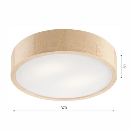 Φωτιστικό οροφής μπάνιου NATURAL 3xE27/15W/230V IP54 πεύκο ø 37 cm