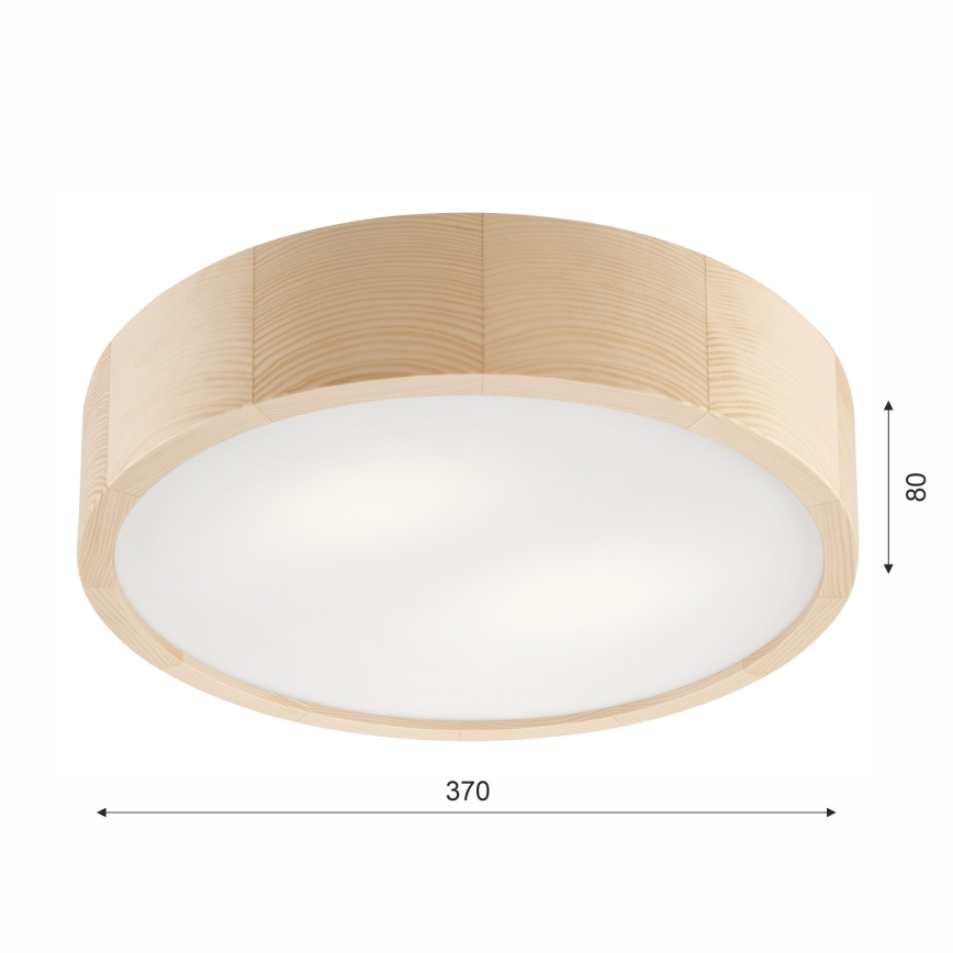 Φωτιστικό οροφής μπάνιου NATURAL 3xE27/15W/230V IP54 πεύκο ø 37 cm
