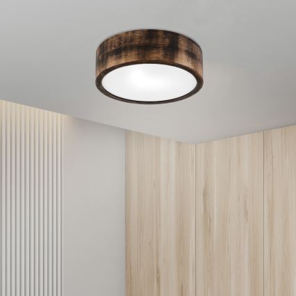 Φωτιστικό οροφής μπάνιου OAK SMOKY 2xE27/15W/230V IP54 ø 27,5 cm δρυς/καφέ