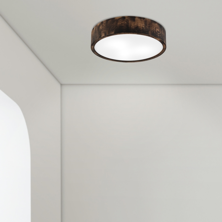 Φωτιστικό οροφής μπάνιου OAK SMOKY 3xE27/15W/230V IP54 ø 37,5 cm δρυς/καφέ