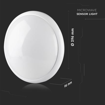 Φωτιστικό οροφής μπάνιου με αισθητήρα 1xE27/60W/230V IP44 ø 29,6 cm