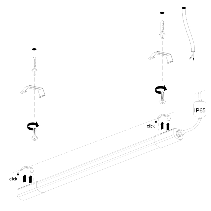 Φωτιστικό πάγκου κουζίνας LED LED/36W/230V 4000K 120 cm μαύρο