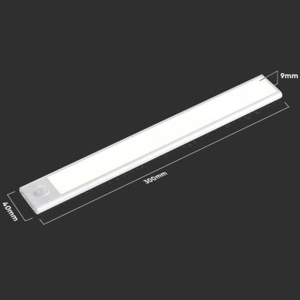 Φωτιστικό πάγκου κουζίνας LED με αισθητήρα LED/1,5W/5V 1500 mAh 4000K