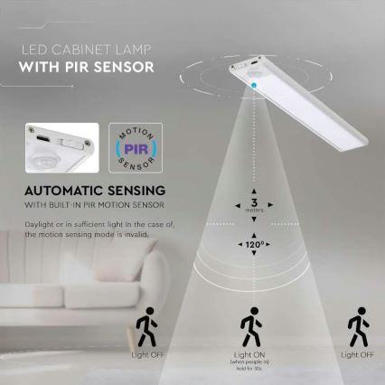 Φωτιστικό πάγκου κουζίνας LED με αισθητήρα LED/1,5W/5V 3000K 1500 mAh