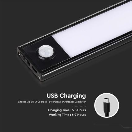 Φωτιστικό πάγκου κουζίνας LED με αισθητήρα LED/2W/5V 4000K 2200 mAh