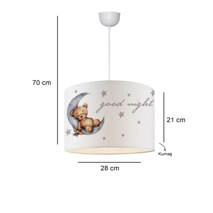 Φωτιστικό παιδικού δωματίου CANDY 1xE27/40W/230V λευκό/καφέ