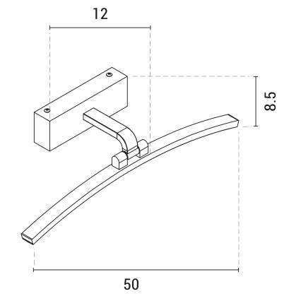 Φωτιστικό πίνακα LED LED/10W/230V 4000Κ 50 cm μαύρο