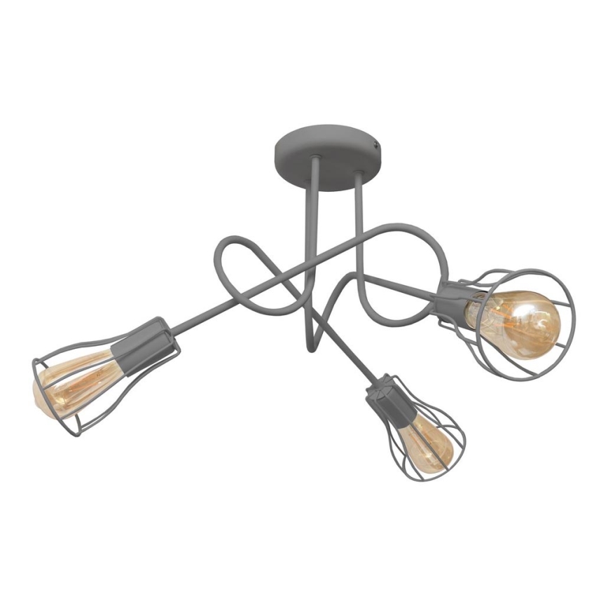 Φωτιστικό πολύφωτο OXFORD 3xE27/15W/230V γκρι