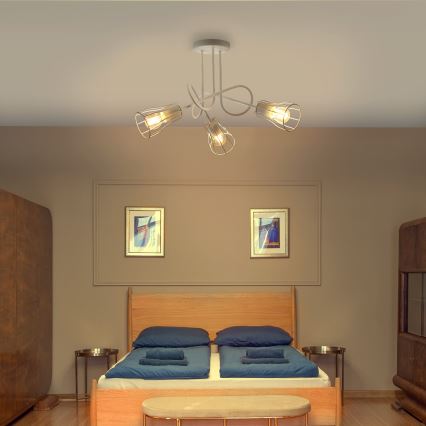 Φωτιστικό πολύφωτο OXFORD 3xE27/15W/230V λευκό