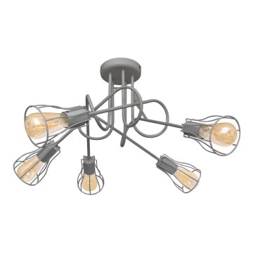 Φωτιστικό πολύφωτο OXFORD 5xE27/15W/230V γκρι