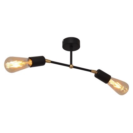 Φωτιστικό πολύφωτο ROSETTE 2xE27/15W/230V μαύρο/χρυσό