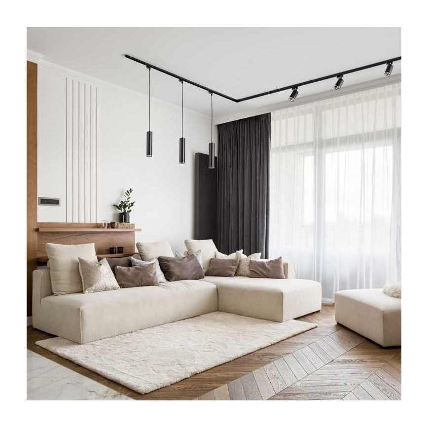 Φωτιστικό ράγας PARIS 1xGU10/10W/230V μαύρο