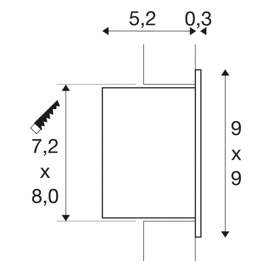 Φωτιστικό σκάλας τοίχου LED FRAME CURVE LED/3,1W/230V