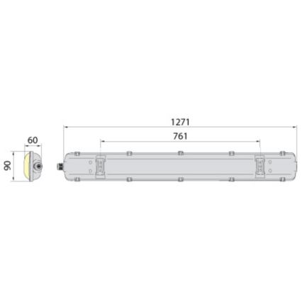 Φωτιστικό σκαφάκι φθορίου 2xG13/18W/230V IP65 1270 mm
