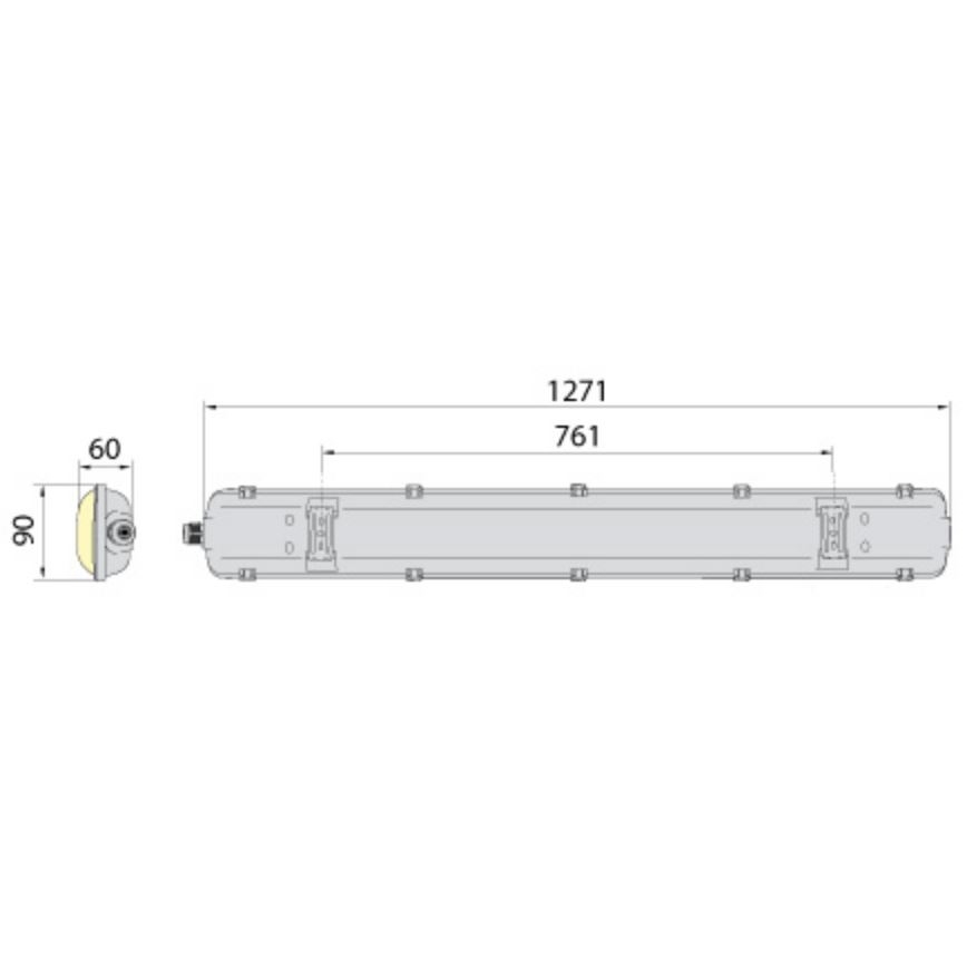 Φωτιστικό σκαφάκι φθορίου 2xG13/18W/230V IP65 1270 mm