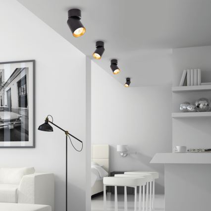 Φωτιστικό σποτ ANDY 1xGU10/8W/230V μαύρο/χρυσαφί