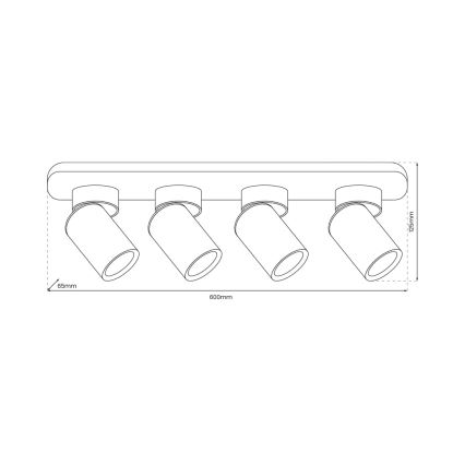 Φωτιστικό σποτ ANDY 4xGU10/8W/230V λευκό/χρυσαφί