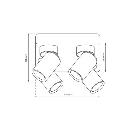 Φωτιστικό σποτ ANDY 4xGU10/8W/230V λευκό/χρυσαφί