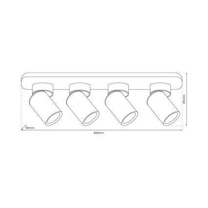 Φωτιστικό σποτ ANDY 4xGU10/8W/230V μαύρο/χρυσαφί