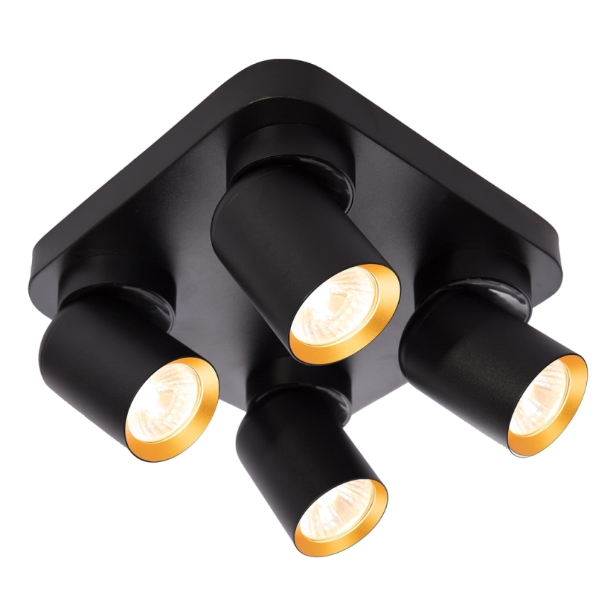 Φωτιστικό σποτ ANDY 4xGU10/8W/230V μαύρο/χρυσαφί
