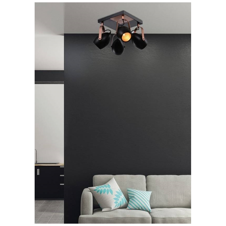 Φωτιστικό σποτ ANICA 4xE14/40W/230V μαύρο/χαλκός