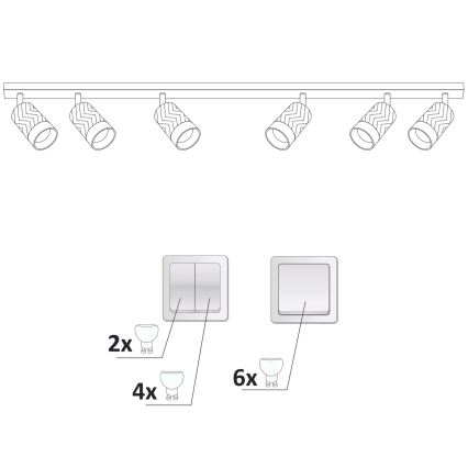 Φωτιστικό σποτ ARRAS 6xGU10/10W/230V λευκό