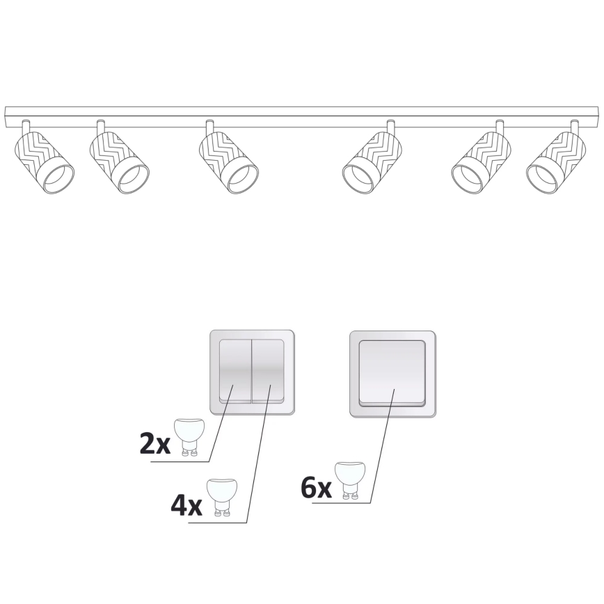 Φωτιστικό σποτ ARRAS 6xGU10/10W/230V λευκό