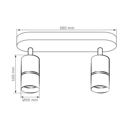 Φωτιστικό σποτ BAMBOO 2xGU10/10W/230V λευκό