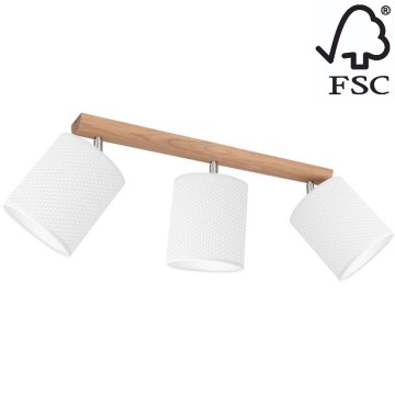 Φωτιστικό σποτ BENITA 3xE27/25W/230V λευκό/δρυς – FSC πιστοποίηση