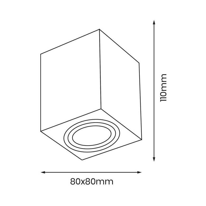 Φωτιστικό σποτ BIMA 1xGU10/25W/230V τετράγωνο μαύρο