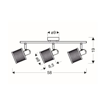 Φωτιστικό σποτ CANABERA 3xE14/40W/230V