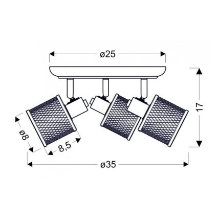 Φωτιστικό σποτ CANABERA 3xE14/40W/230V