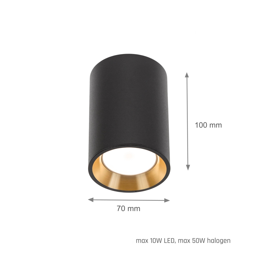 Φωτιστικό σποτ CHLOE 1xGU10/35W/230V στρογγυλό μαύρο/χρυσαφί