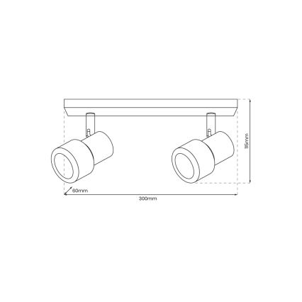 Φωτιστικό σποτ CINO 2xGU10/8W/230V μαύρο