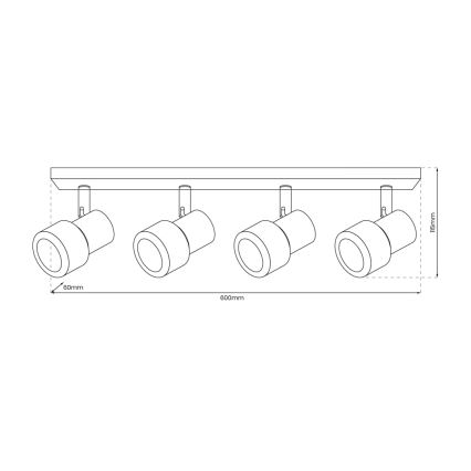 Φωτιστικό σποτ CINO 4xGU10/8W/230V λευκό