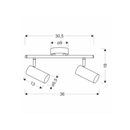 Φωτιστικό σποτ COLLY 2xGU10/15W/230V χρυσαφί