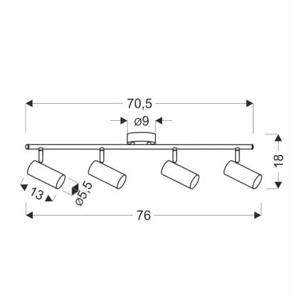 Φωτιστικό σποτ COLLY 4xGU10/15W/230V χρυσαφί