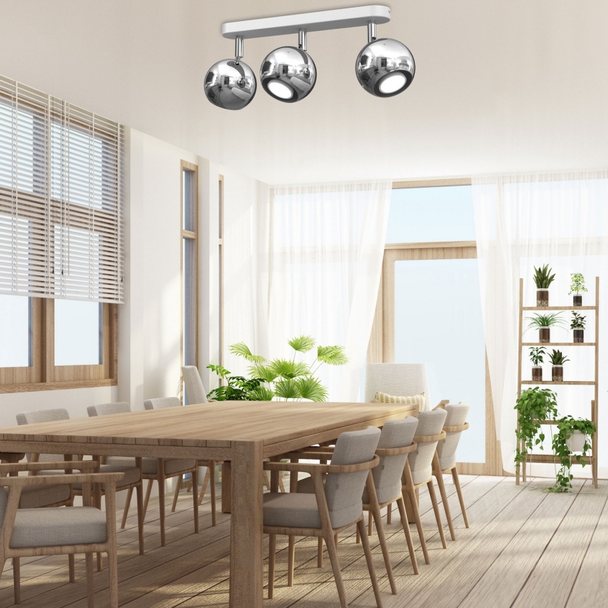 Φωτιστικό σποτ COMET 3xGU10/8W/230V λευκό/γυαλιστερό χρώμιο