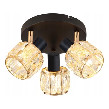 Φωτιστικό σποτ DUBAI 3xE14/40W/230V διάμετρος 36 cm μαύρο/χρυσό