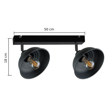Φωτιστικό σποτ FAUN 2xE27/60W/230V μαύρο