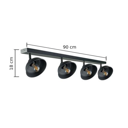 Φωτιστικό σποτ FAUN 4xE27/60W/230V μαύρο