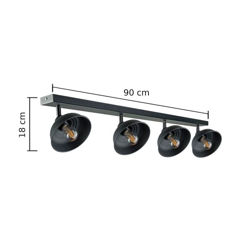 Φωτιστικό σποτ FAUN 4xE27/60W/230V μαύρο
