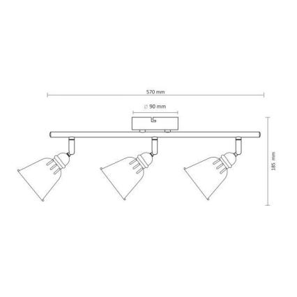 Φωτιστικό Σποτ FIONA 3xE14/8W/230V μαύρο