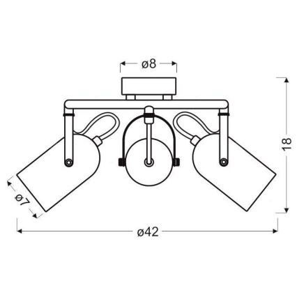 Φωτιστικό σποτ GRAY 3xE14/40W/230V