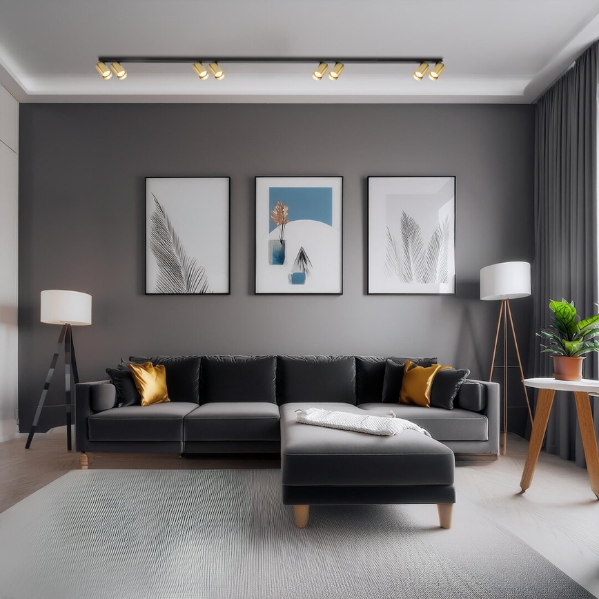 Φωτιστικό σποτ HERO SPOT 8xGU10/9W/230V μαύρο/χρυσό