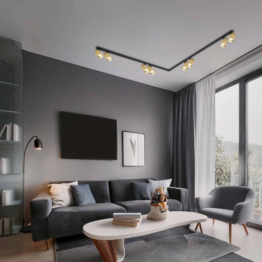Φωτιστικό σποτ HERO SPOT 8xGU10/9W/230V μαύρο/χρυσό