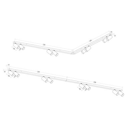 Φωτιστικό σποτ HERO SPOT 8xGU10/9W/230V μαύρο/χρυσό