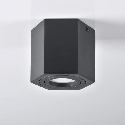 Φωτιστικό σποτ HEXAGON 1xGU10/10W/230V μαύρο